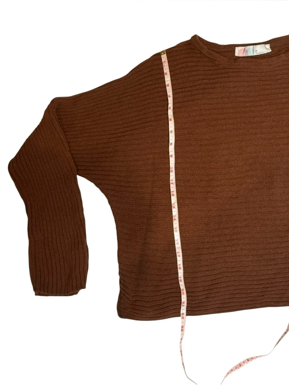 Free People Beach Imogene Sweater Pant Set Medium Cigar Brown Cotton Ribbed Knit - Picture 5 of 12